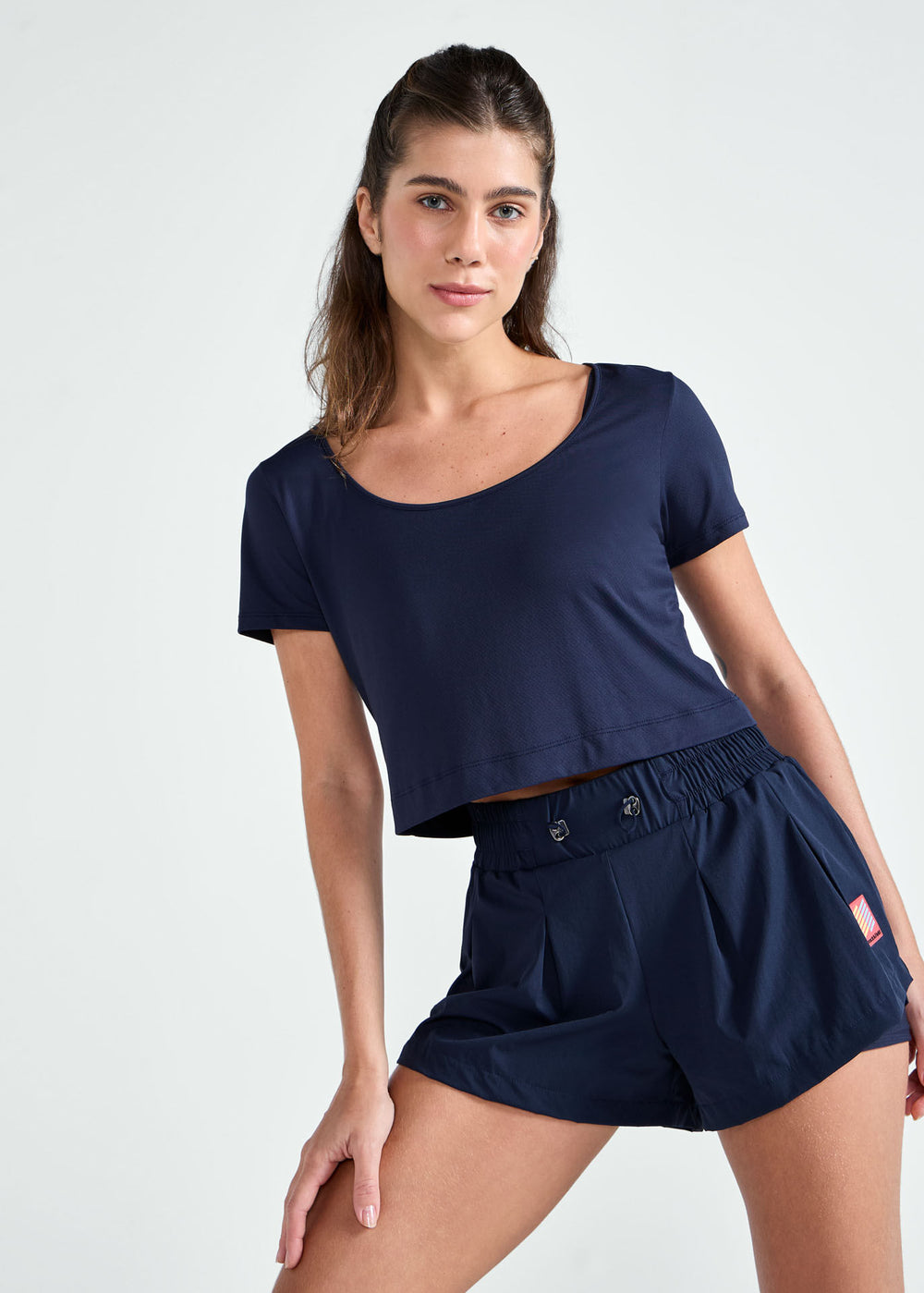 Camiseta de mujer de manga corta de color