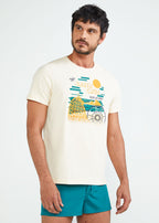 Kurzärmliges Iris-T-Shirt aus Seide für Herren