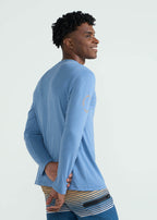T-shirt en jean à manches longues en soie pour hommes