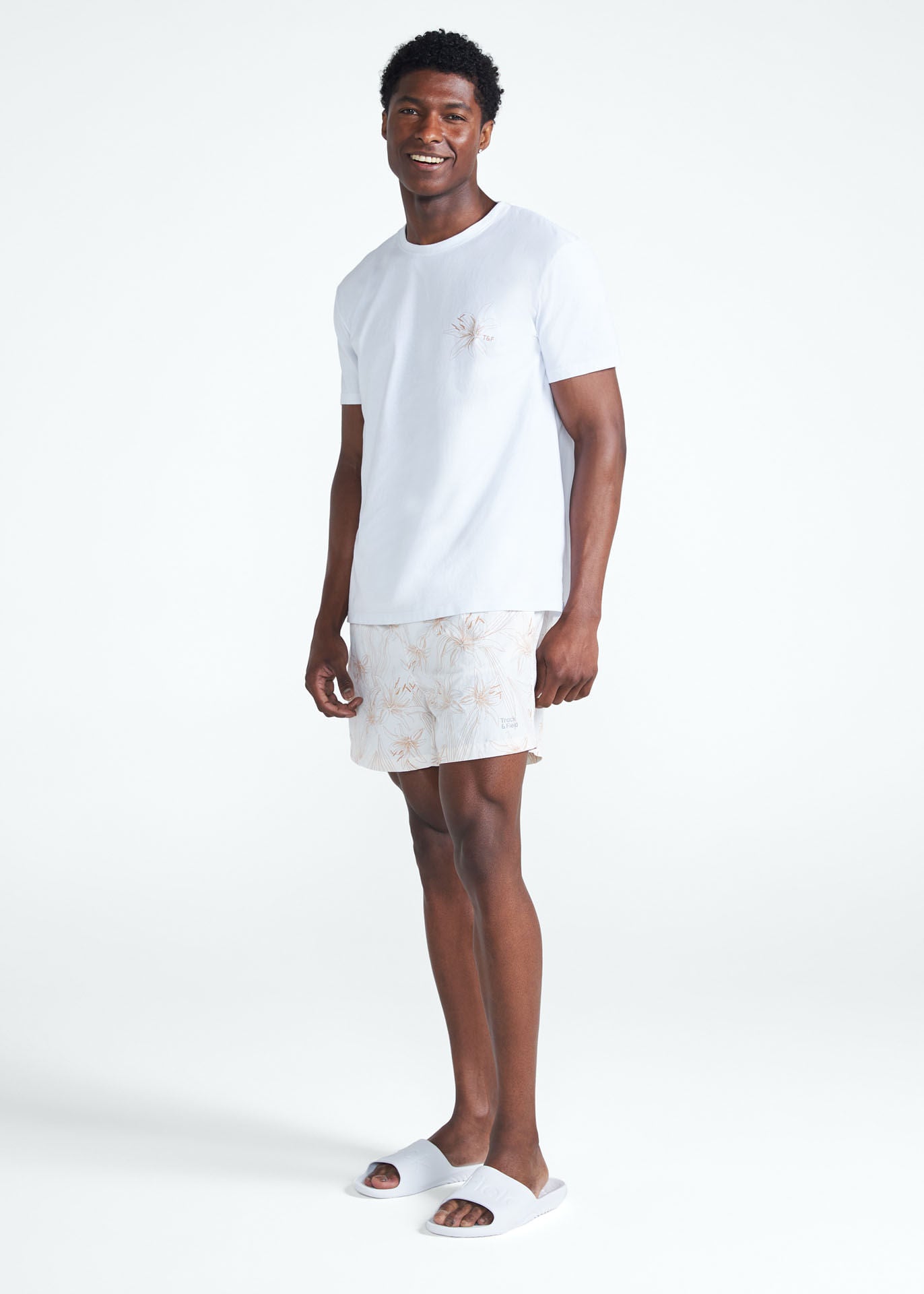 Short de plage imprimé moyen pour hommes