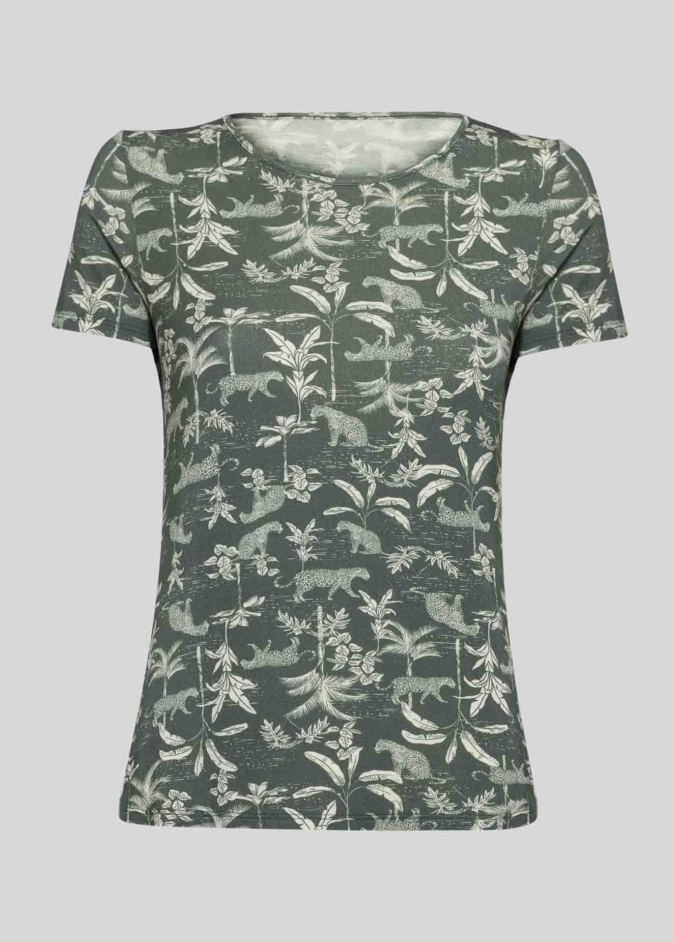 Camiseta estampada de manga corta para mujer