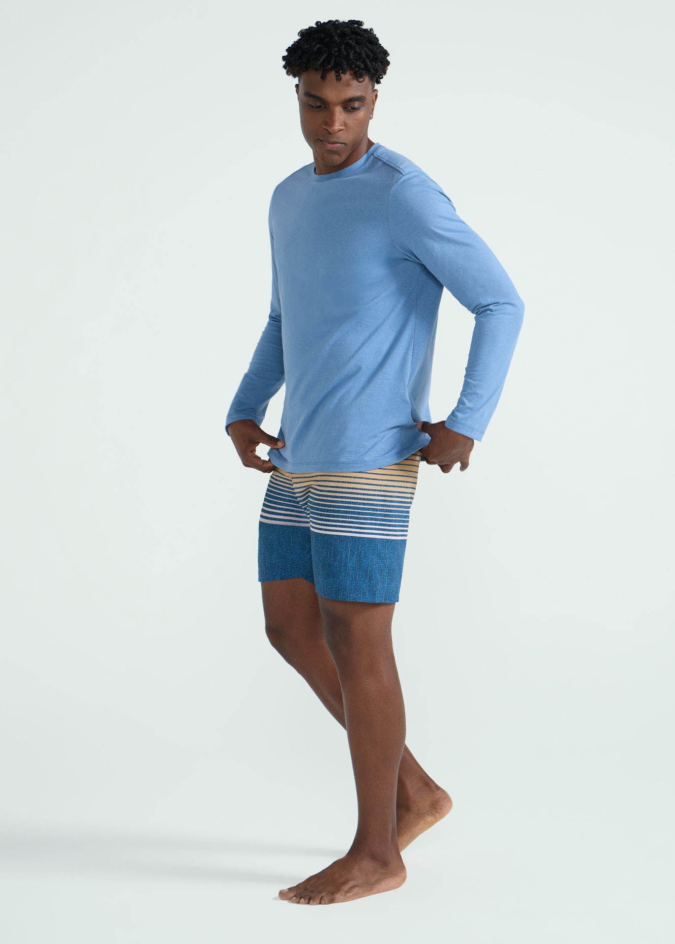 Short long en jean de surf pour hommes