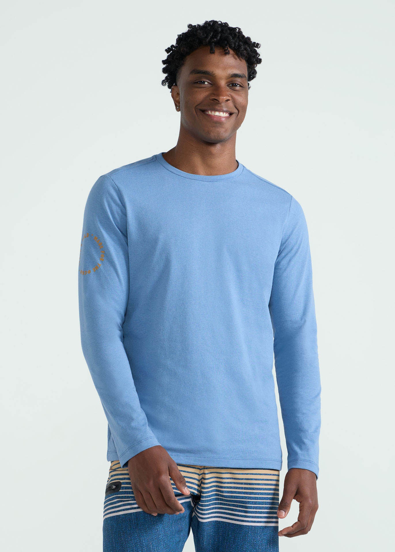 T-shirt en jean à manches longues en soie pour hommes