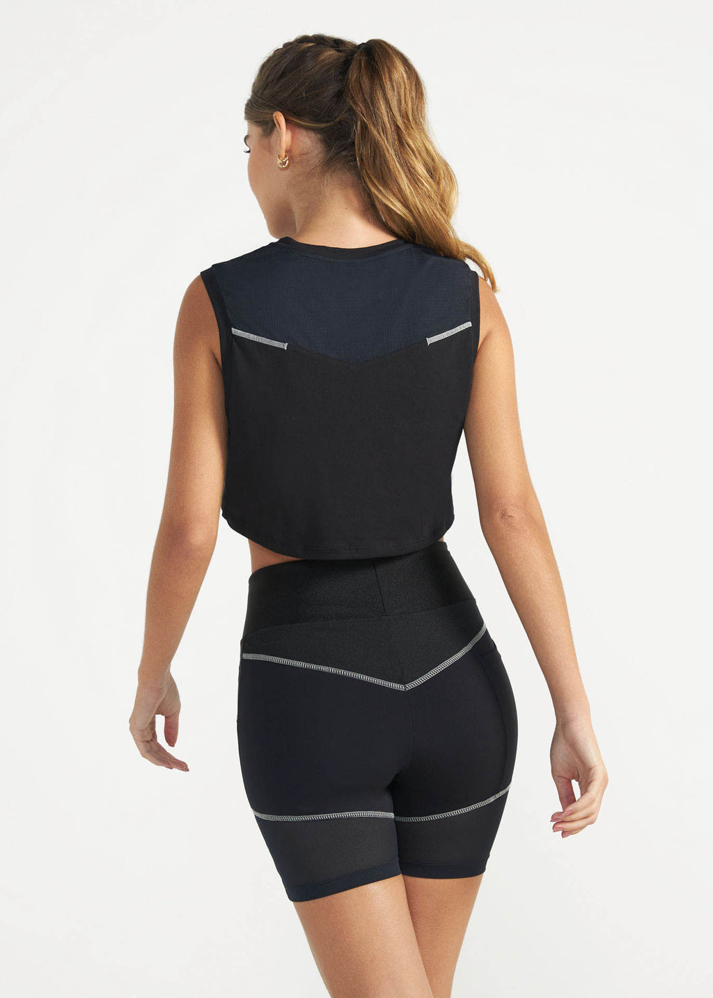 Ärmelloses, kurz geschnittenes Patch-T-Shirt für Damen