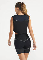 Ärmelloses, kurz geschnittenes Patch-T-Shirt für Damen