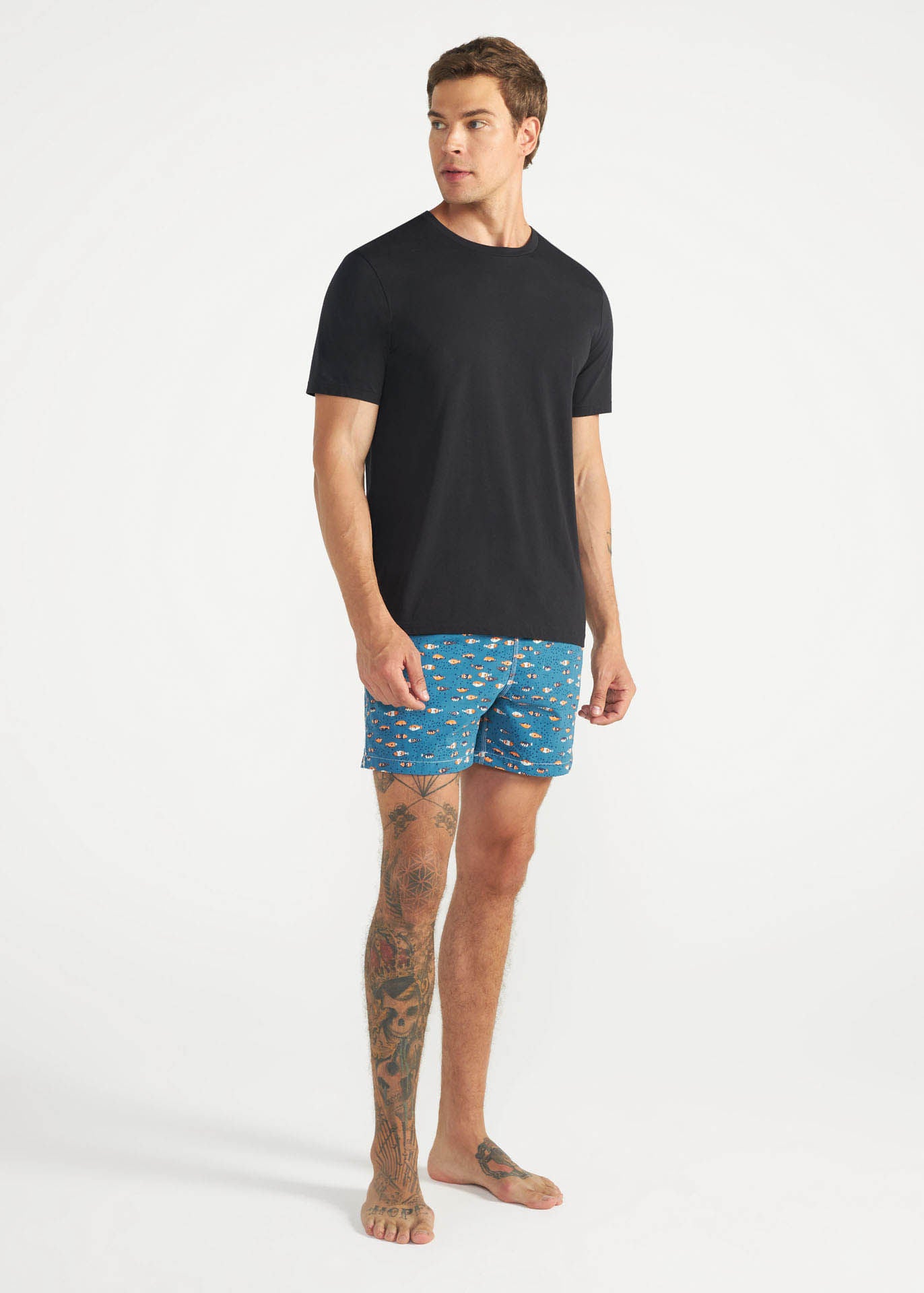 Mittelgroße bedruckte Strandshorts für Herren