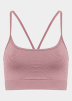 Top geométrico de piel para mujer