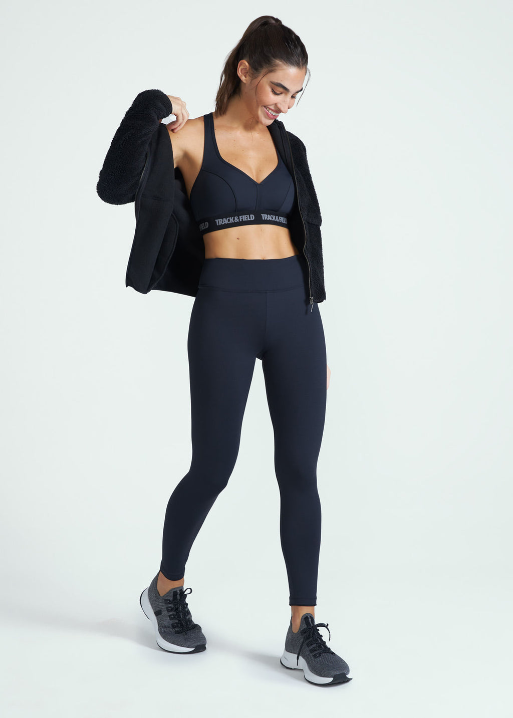 Pantalones legging con cremallera para mujer