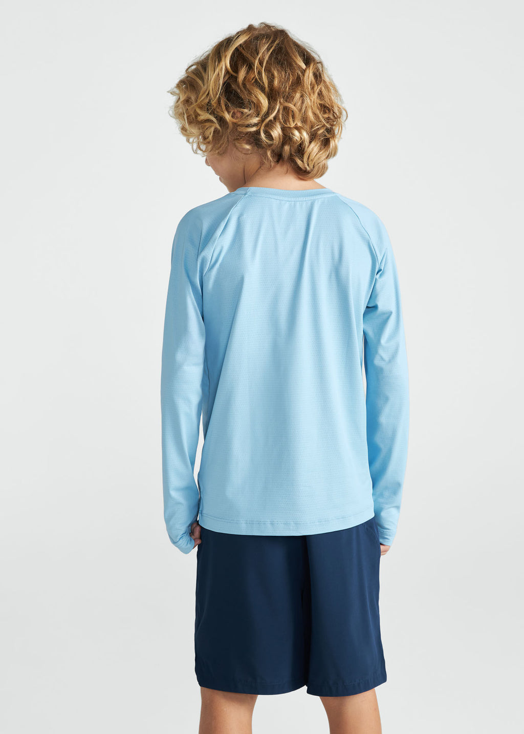 Camiseta infantil de malla UV de manga larga para hombre
