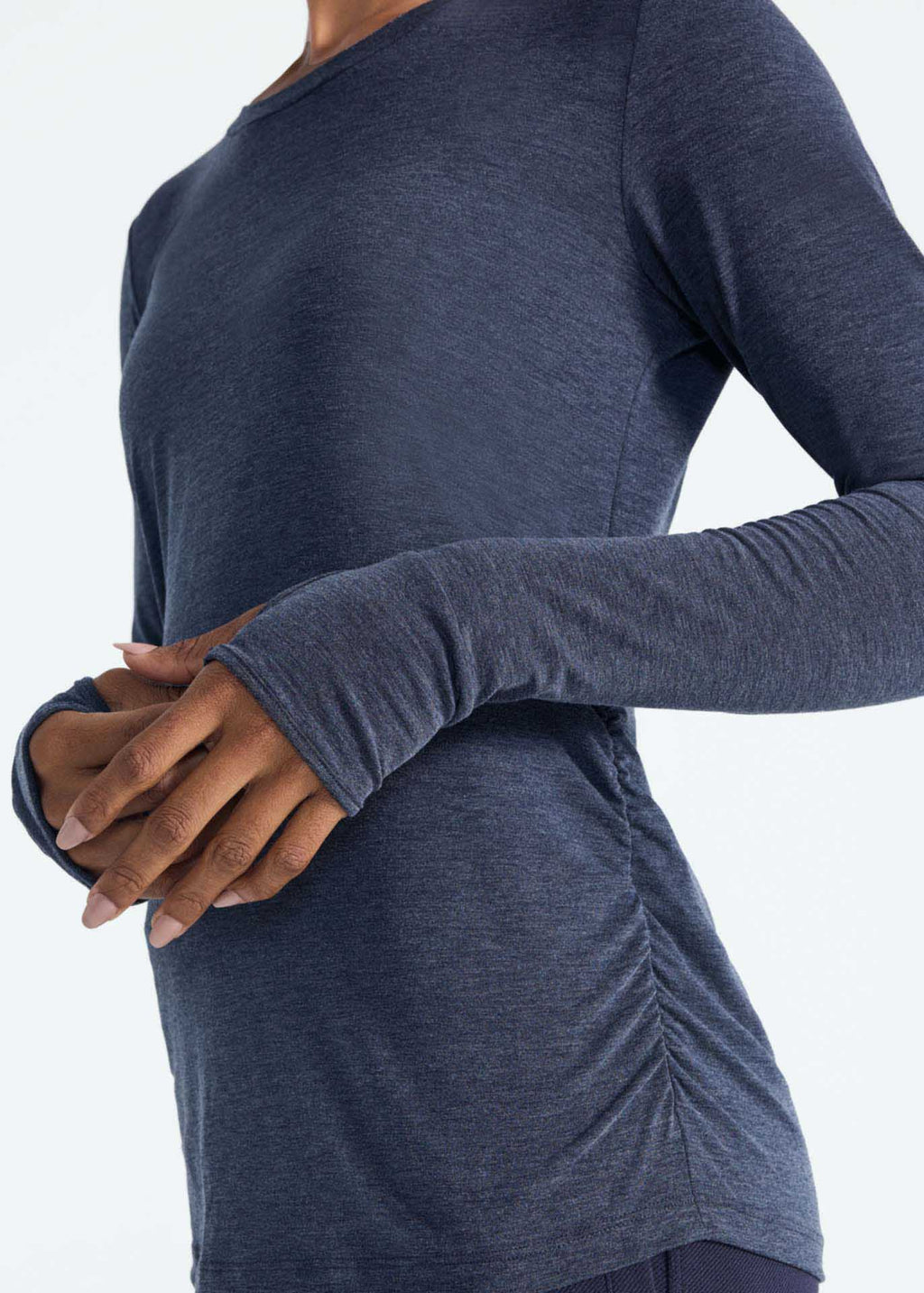 Camiseta de manga larga con dedos suaves para mujer