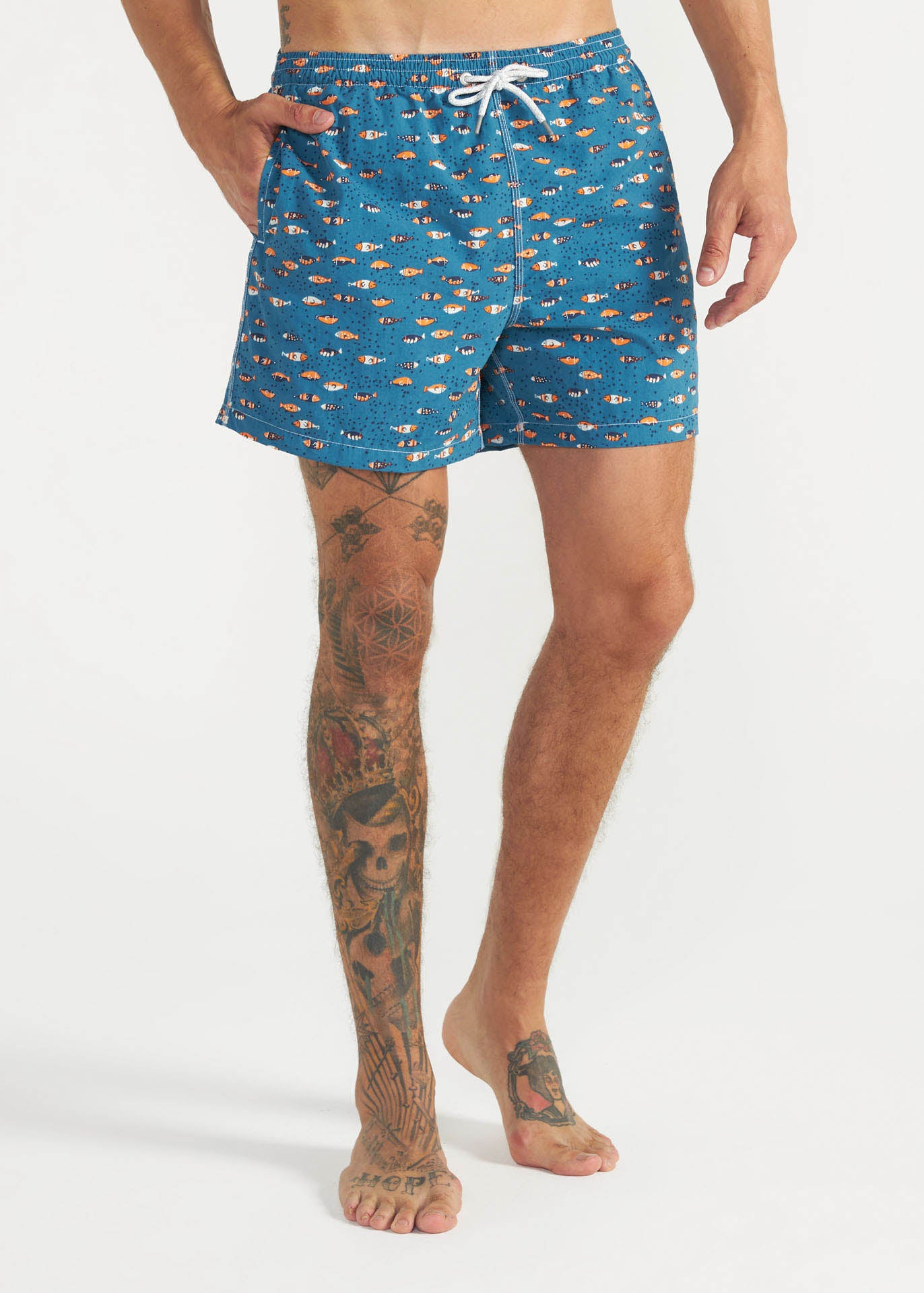 Mittelgroße bedruckte Strandshorts für Herren