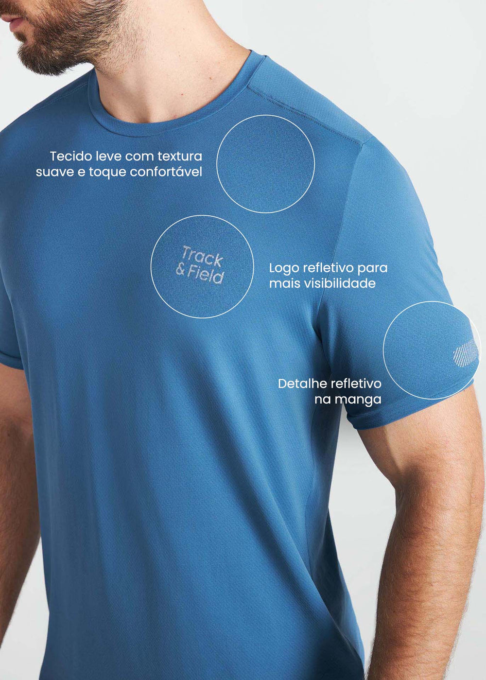 Camiseta deportiva de manga corta para hombre