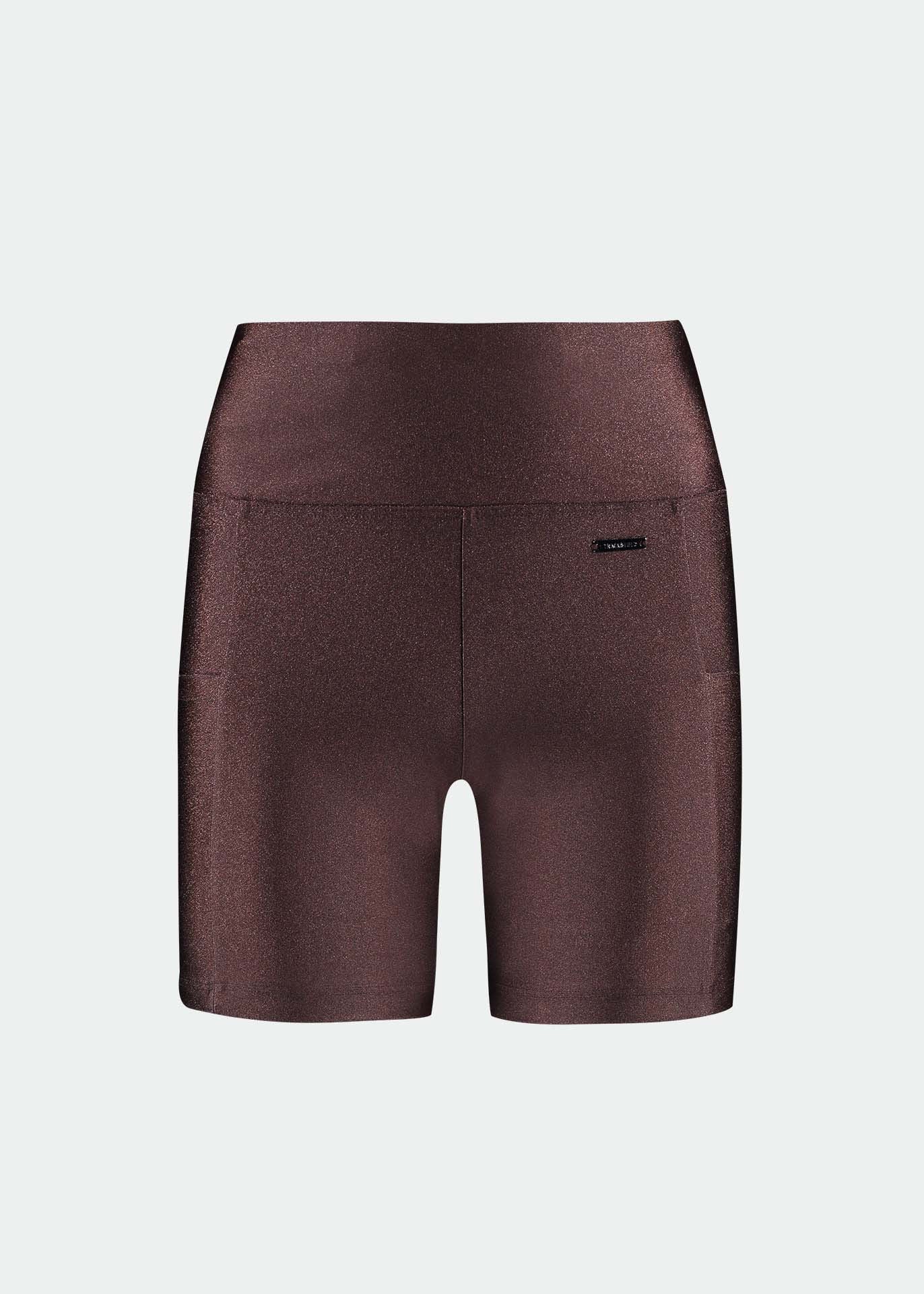 Pantalones cortos ajustados con purpurina para mujer