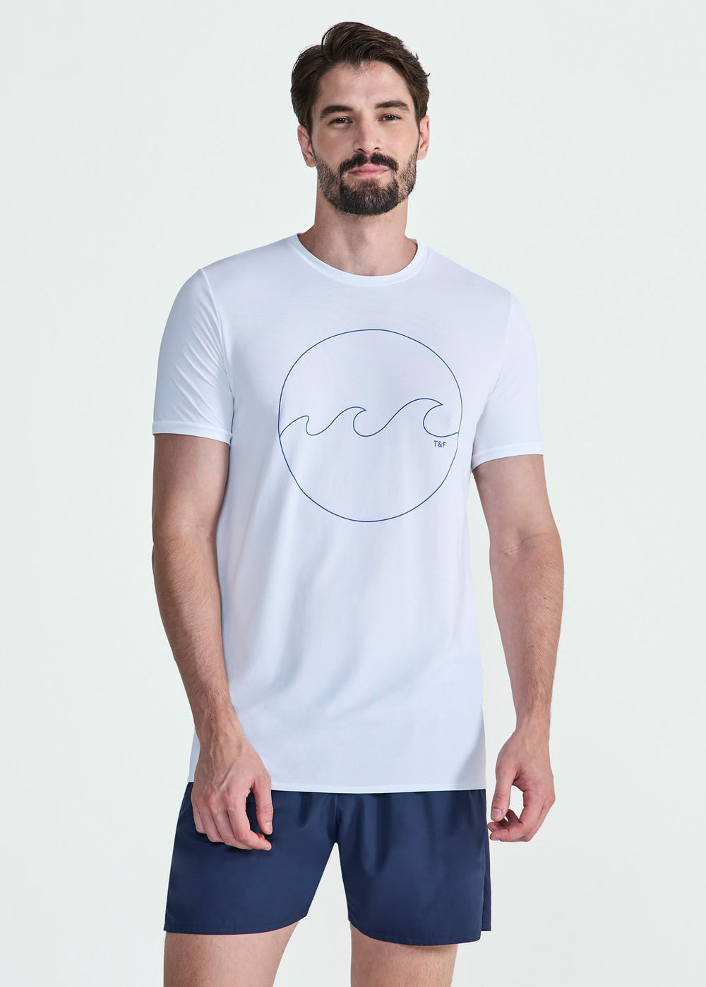 T-shirt Homem Manga Curta Ondulação