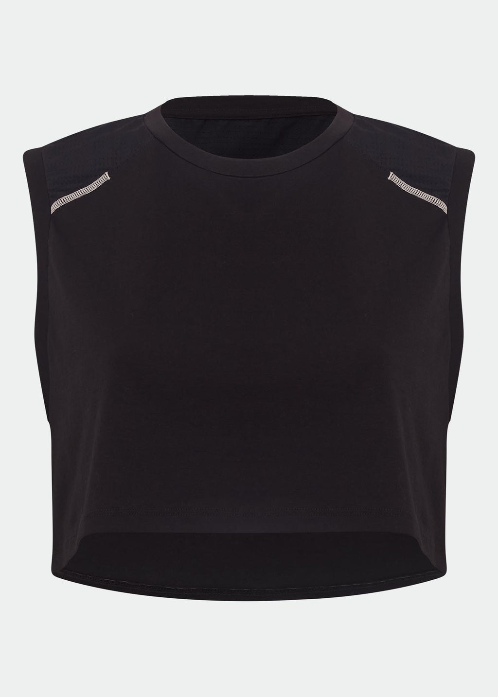 Ärmelloses, kurz geschnittenes Patch-T-Shirt für Damen