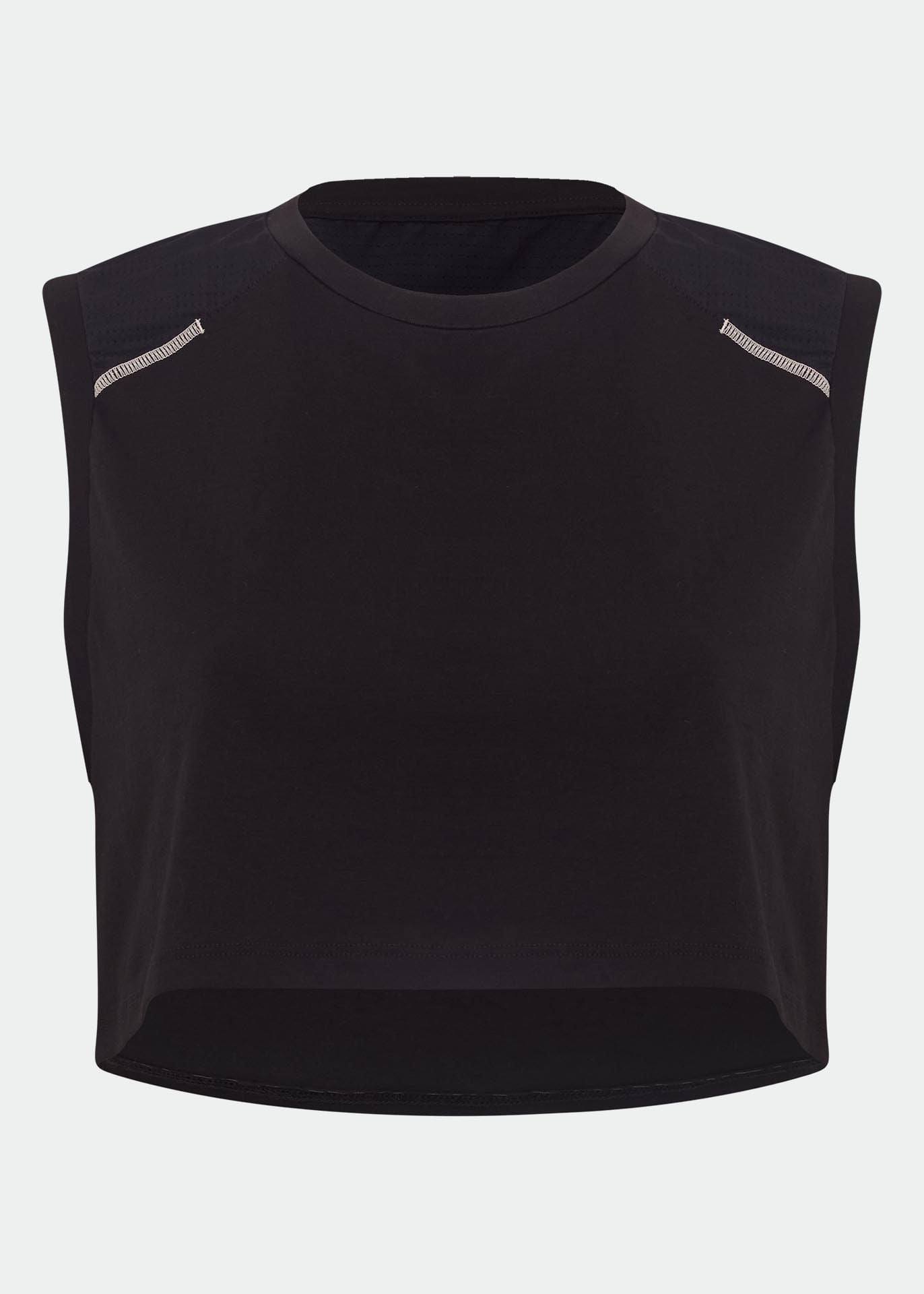 Ärmelloses, kurz geschnittenes Patch-T-Shirt für Damen