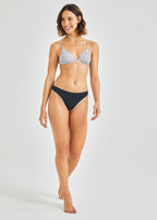 Ropa interior de bikini fina de doble cara azul marino