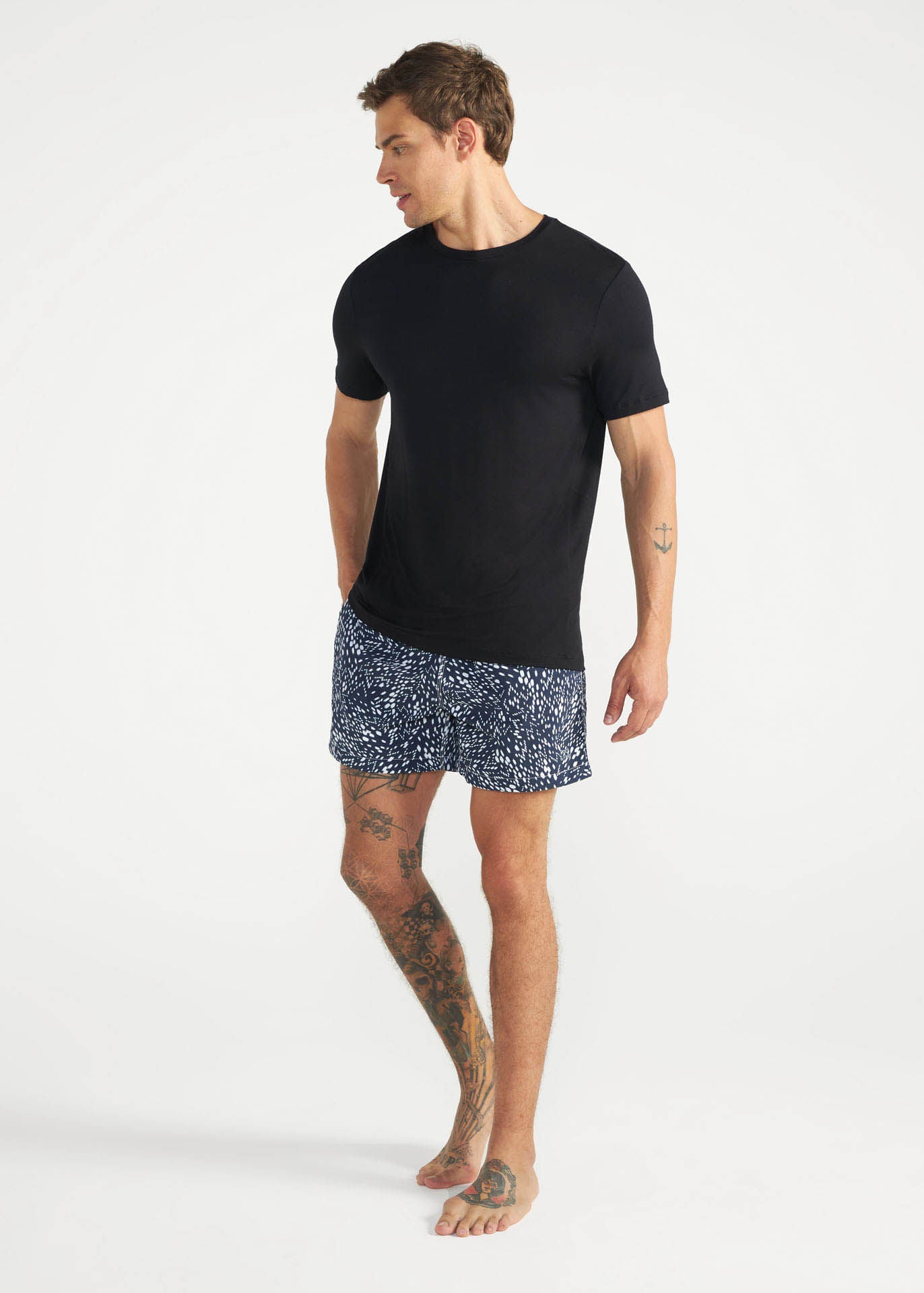 Mittelgroße bedruckte Strandshorts für Herren