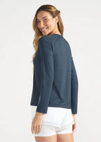 Langärmliges UV-Mesh-T-Shirt für Damen