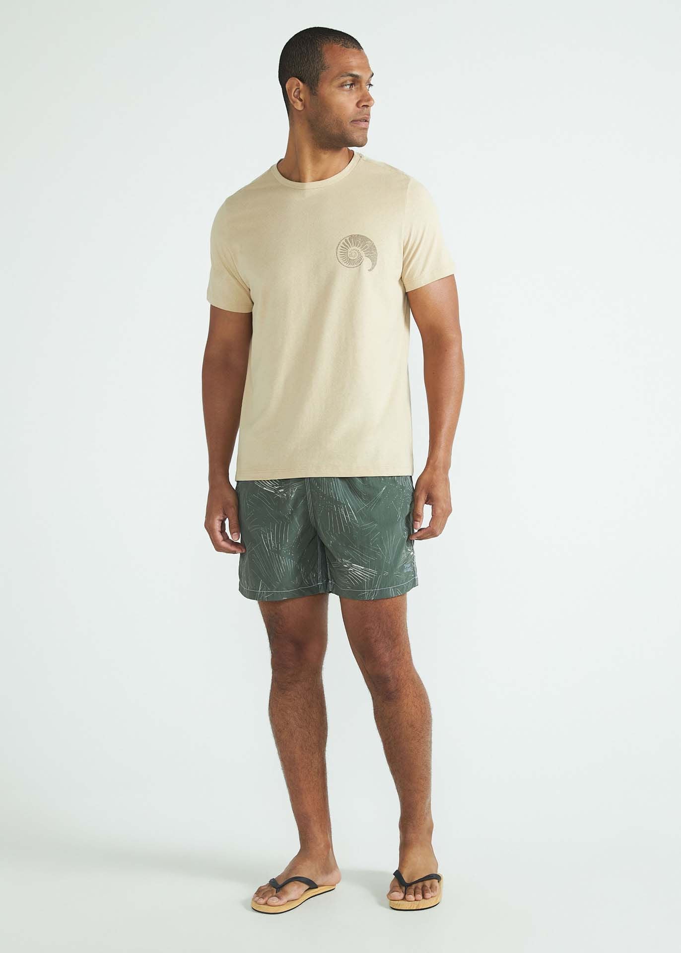 Short de plage imprimé moyen pour hommes