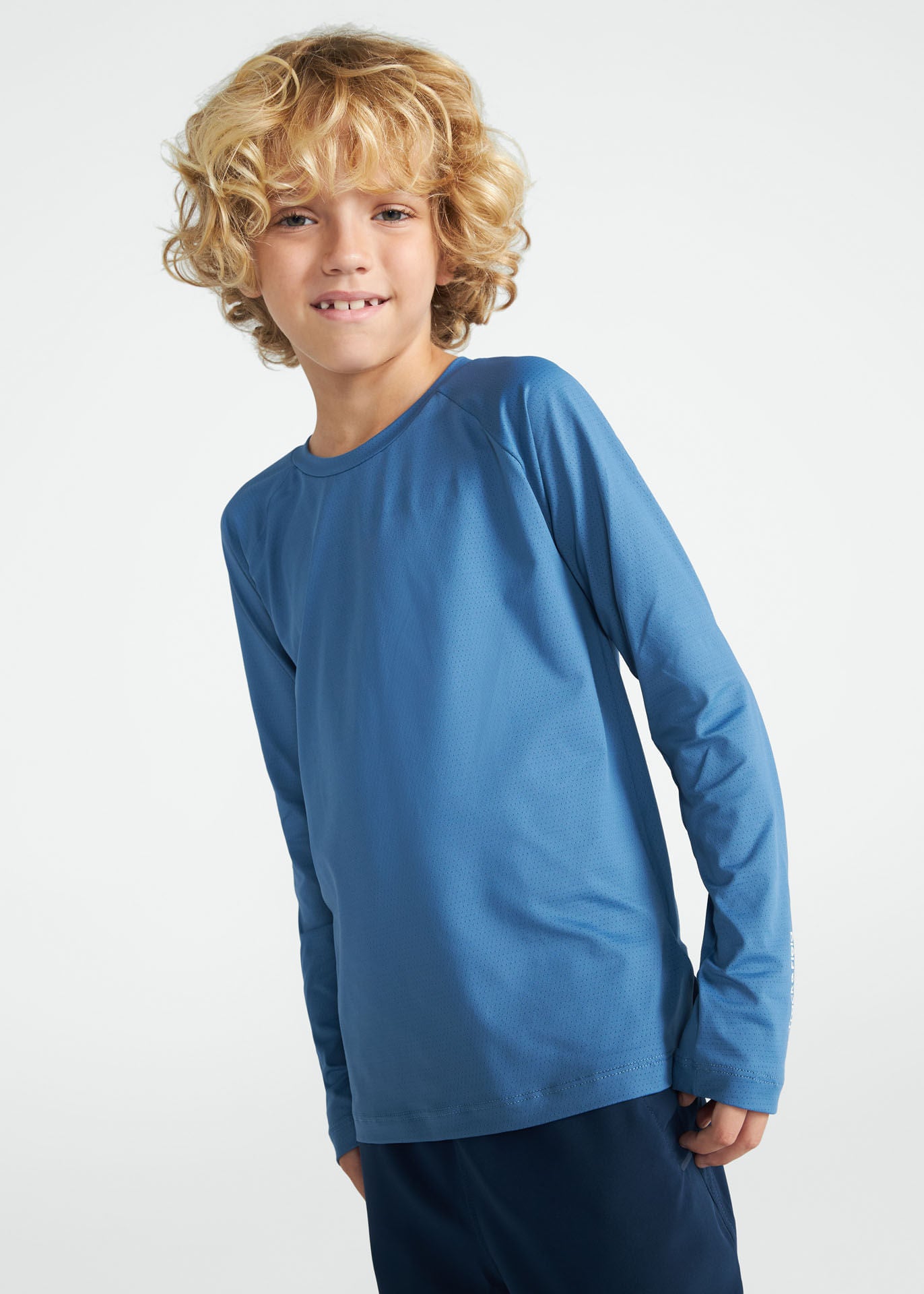 Camiseta infantil de malla UV de manga larga para hombre