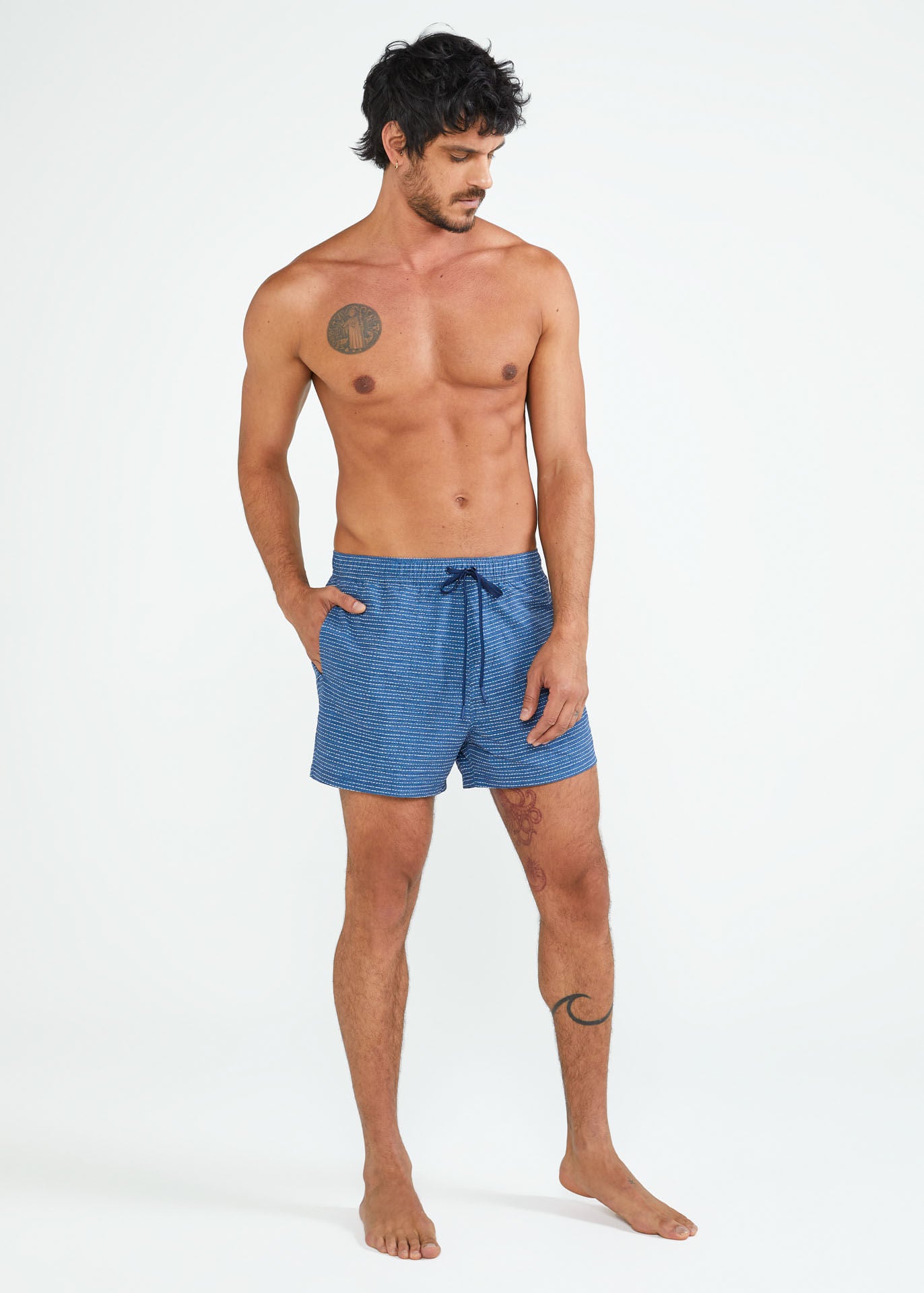 Short imprimé texturé court pour hommes