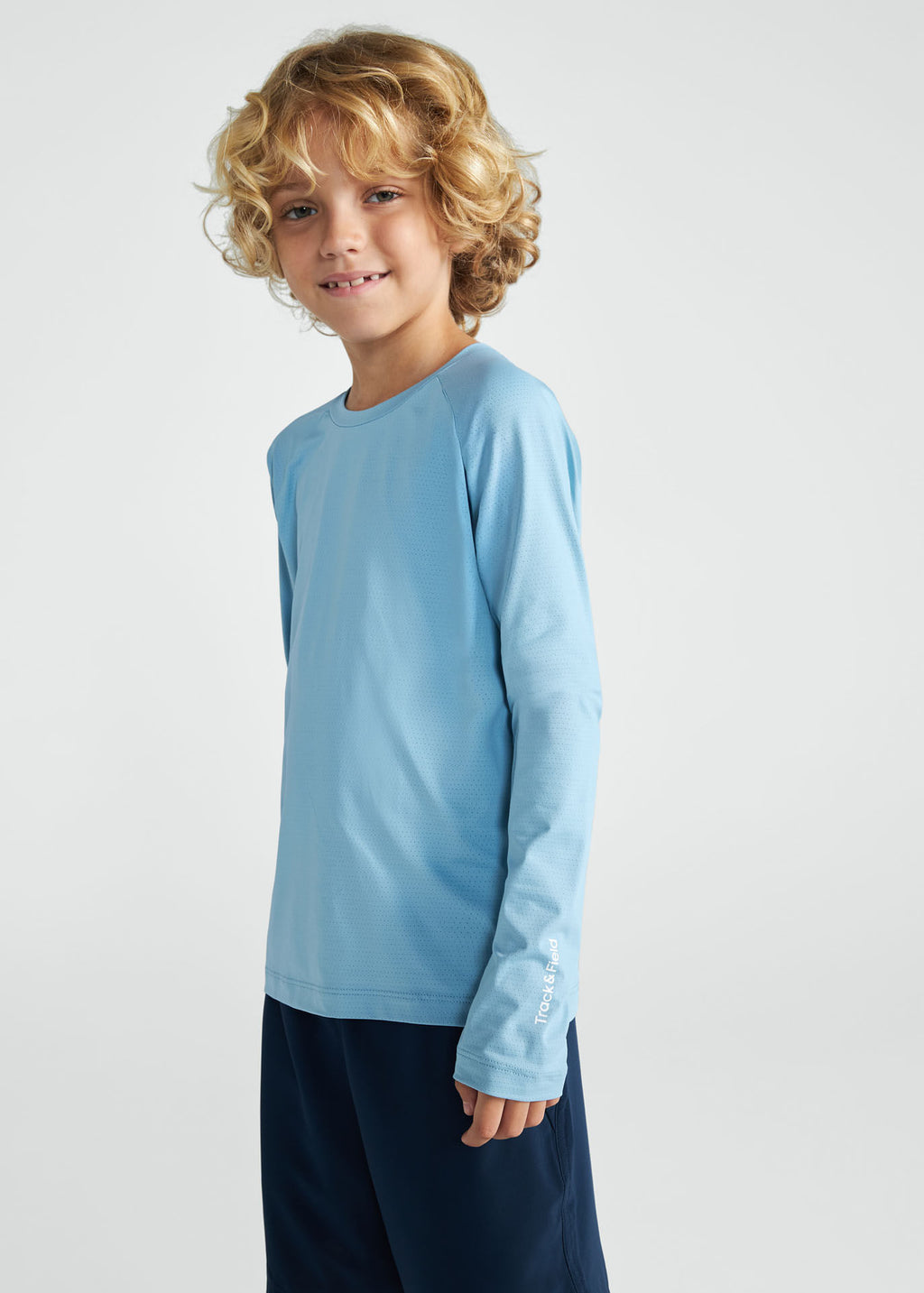 Camiseta infantil de malla UV de manga larga para hombre