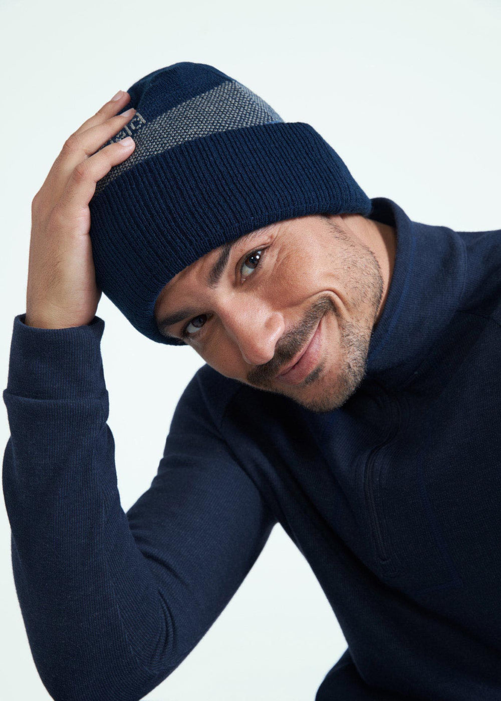 Gestrickte Fleecemütze