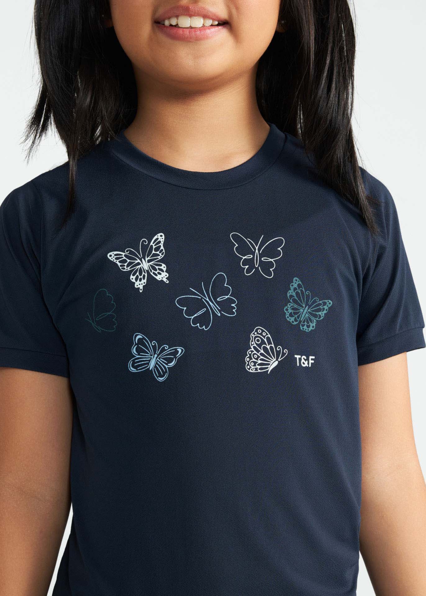 Kinder-T-Shirt Mädchen Thermodry Butterfly