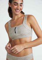 Top de bikini corto con textura Astros