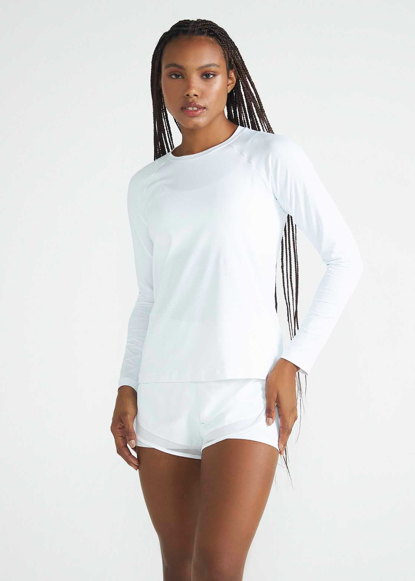 Langärmliges UV-Mesh-T-Shirt für Damen