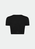 T-Shirt Mulher Manga Curta Skin Cropped