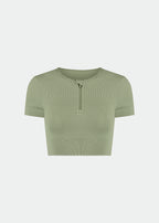 T-shirt Mulher  Manga Curta Skin Cropped