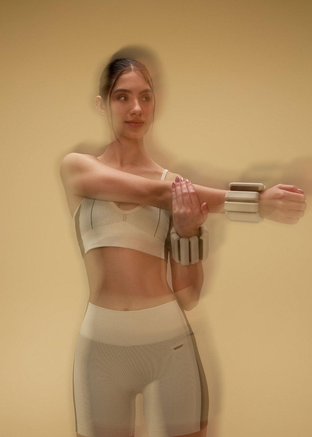 Short slim à rayures cutanées pour femmes