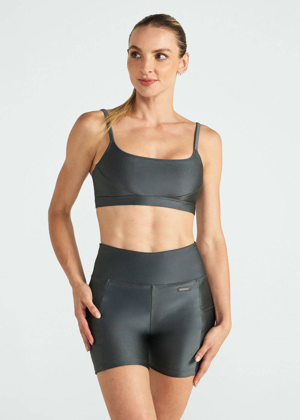 Top básico con purpurina para mujer