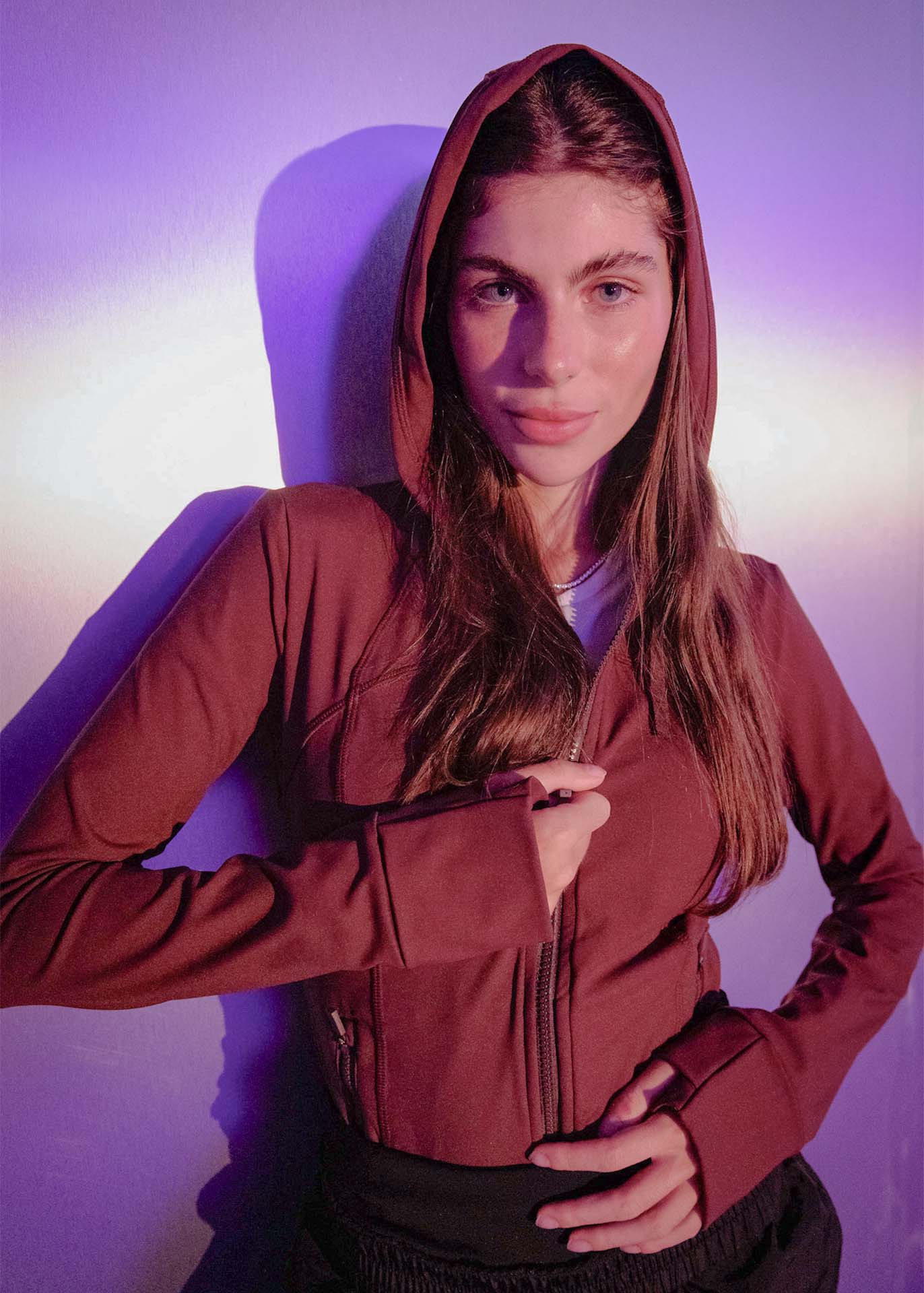 Chaqueta con capucha para mujer