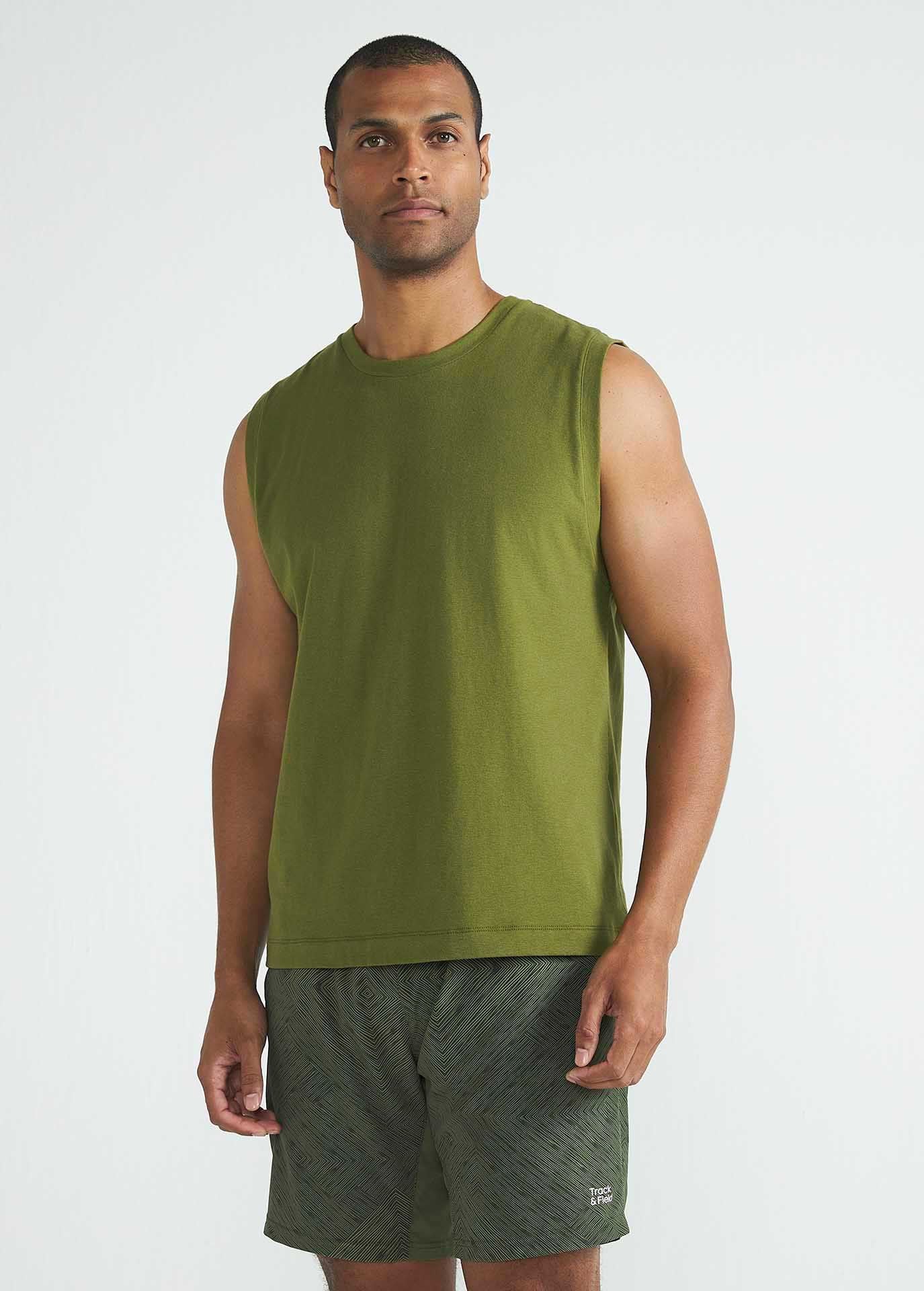 Camiseta básica sin mangas para hombre