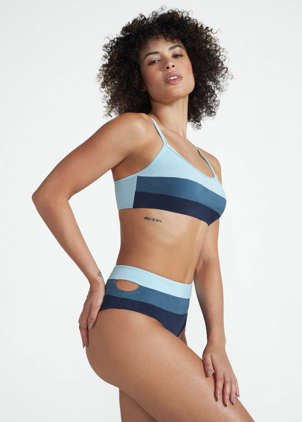 Sleeveless T-Shirt Cutout Bikini Top