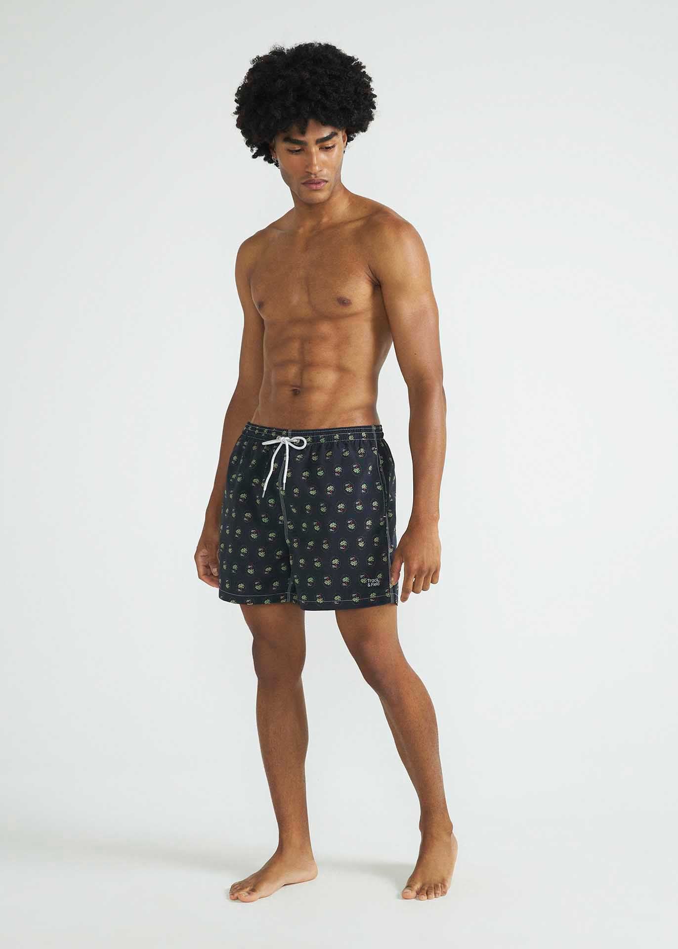 Short de plage imprimé moyen pour hommes