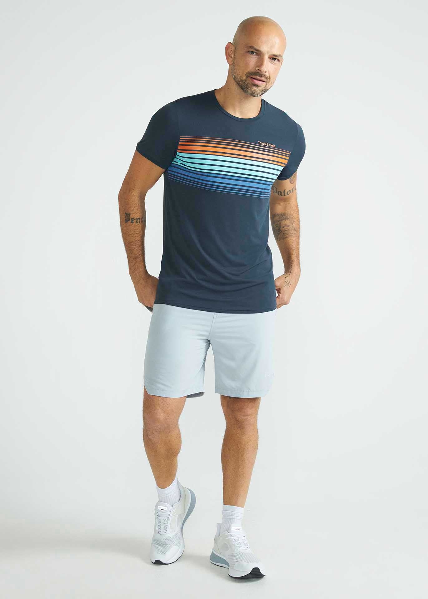 Herren Kurzarm-T-Shirt Thermodry Stripe