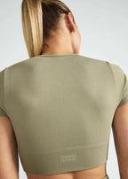 T-shirt Mulher  Manga Curta Skin Cropped