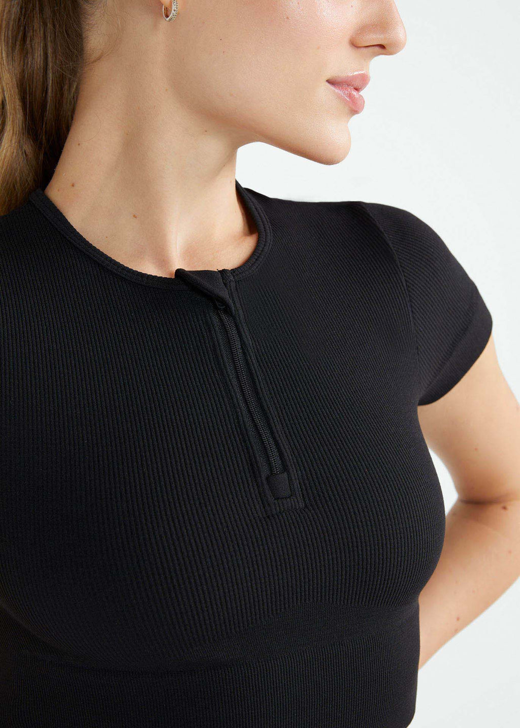 T-Shirt Mulher Manga Curta Skin Cropped