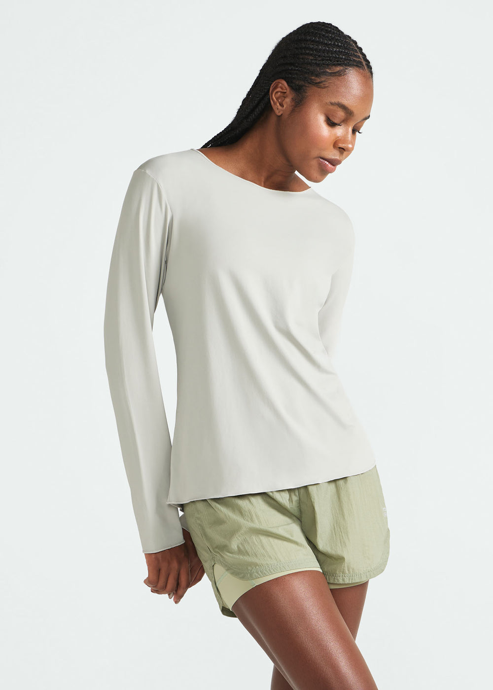 Camiseta overlock de manga larga para mujer