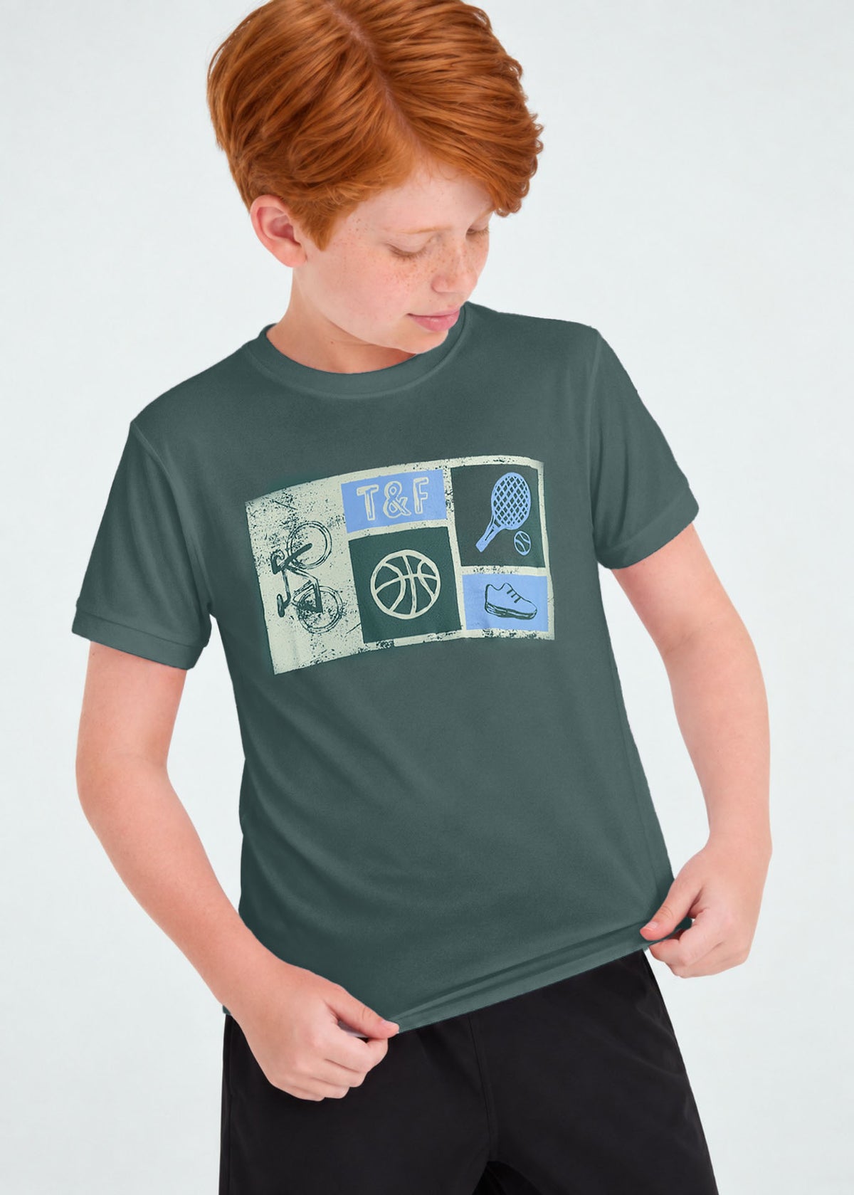 T-shirt Infantil Menino Manga Curta Thermodry® Tennis