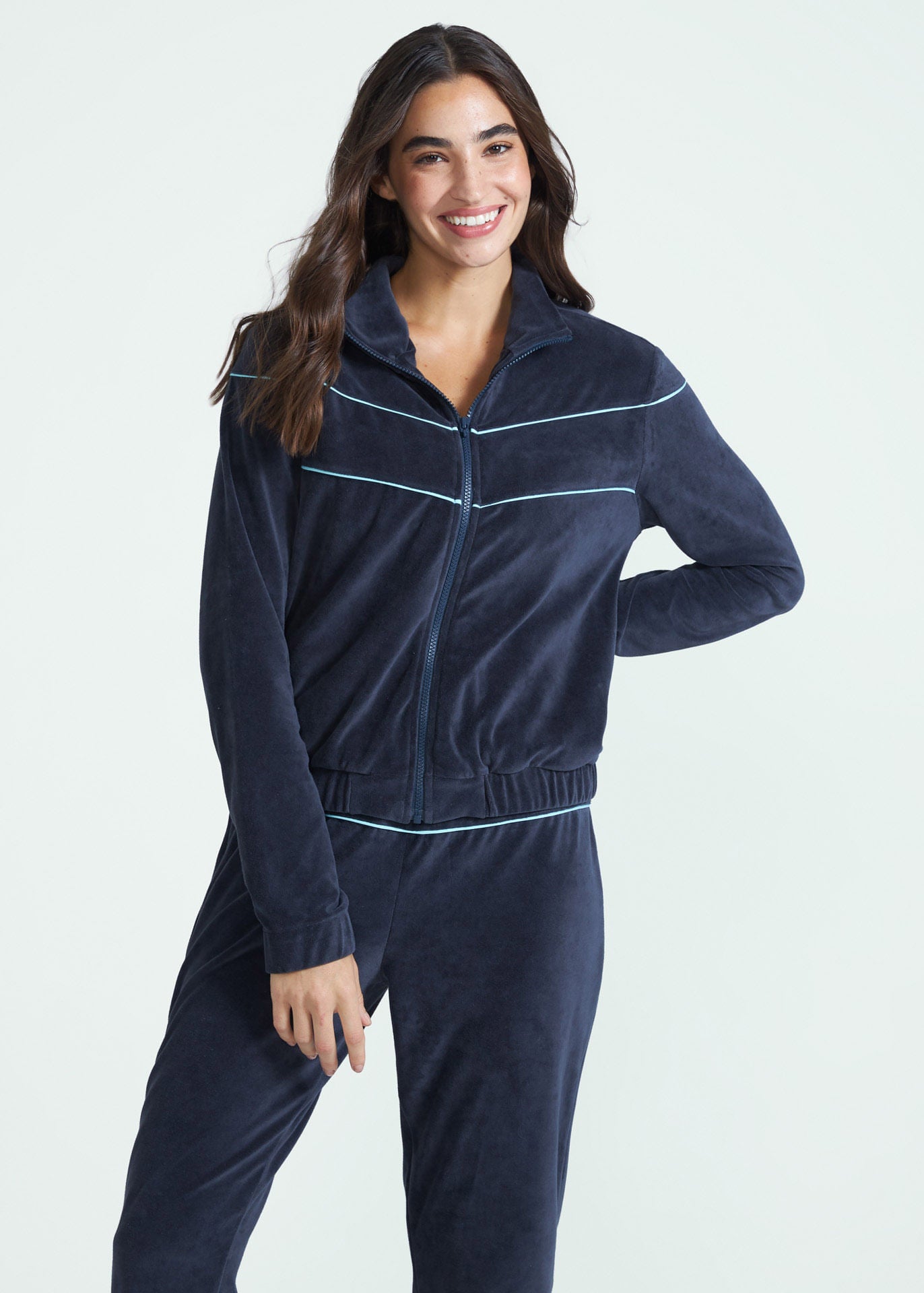Chaqueta de felpa con recortes para mujer