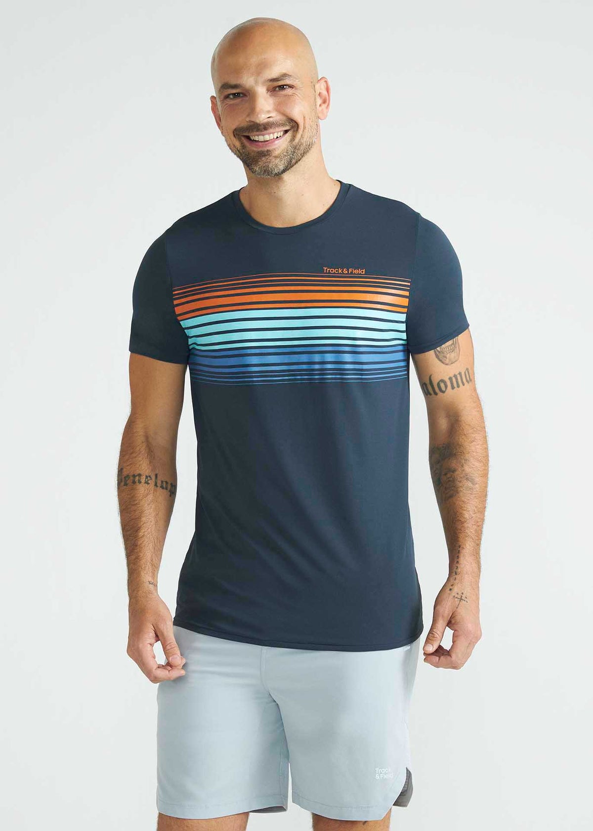 Herren Kurzarm-T-Shirt Thermodry Stripe