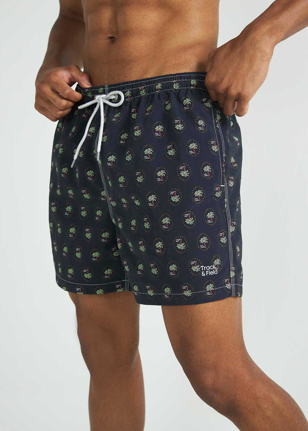 Mittelgroße bedruckte Strandshorts für Herren