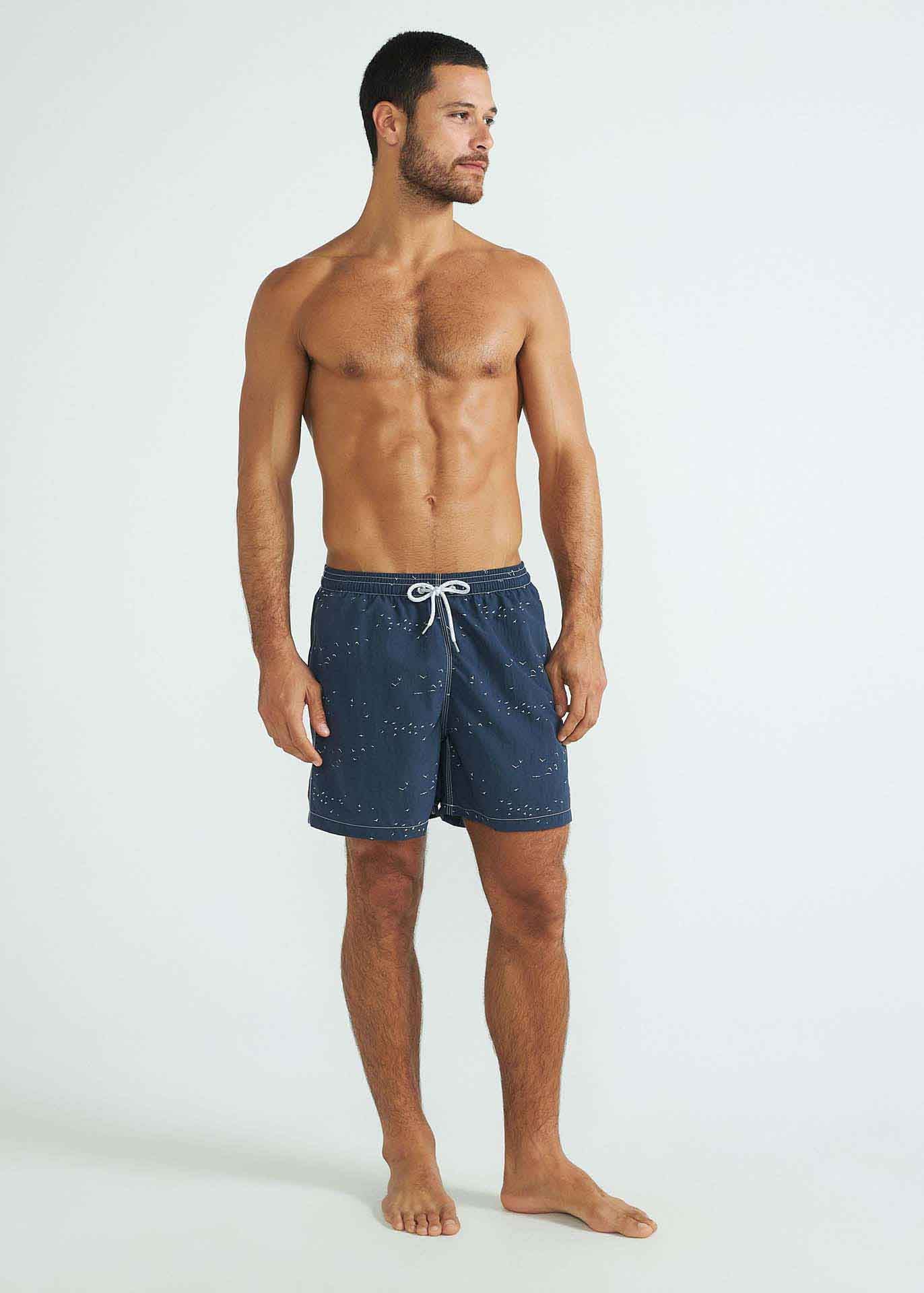 Short de plage imprimé moyen pour hommes