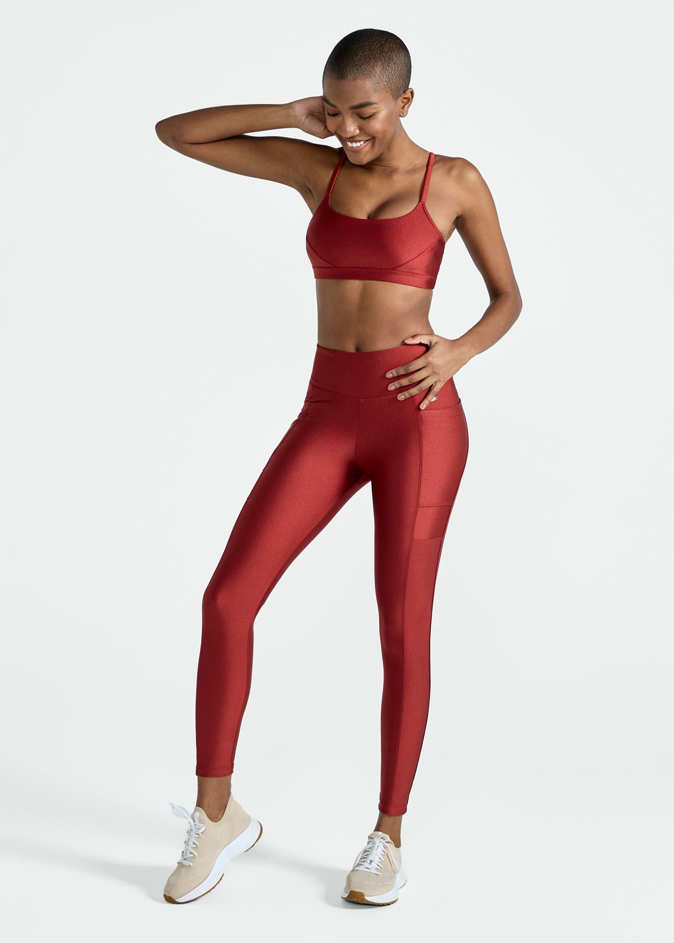 Women's Legging Pants with Shiny Pockets