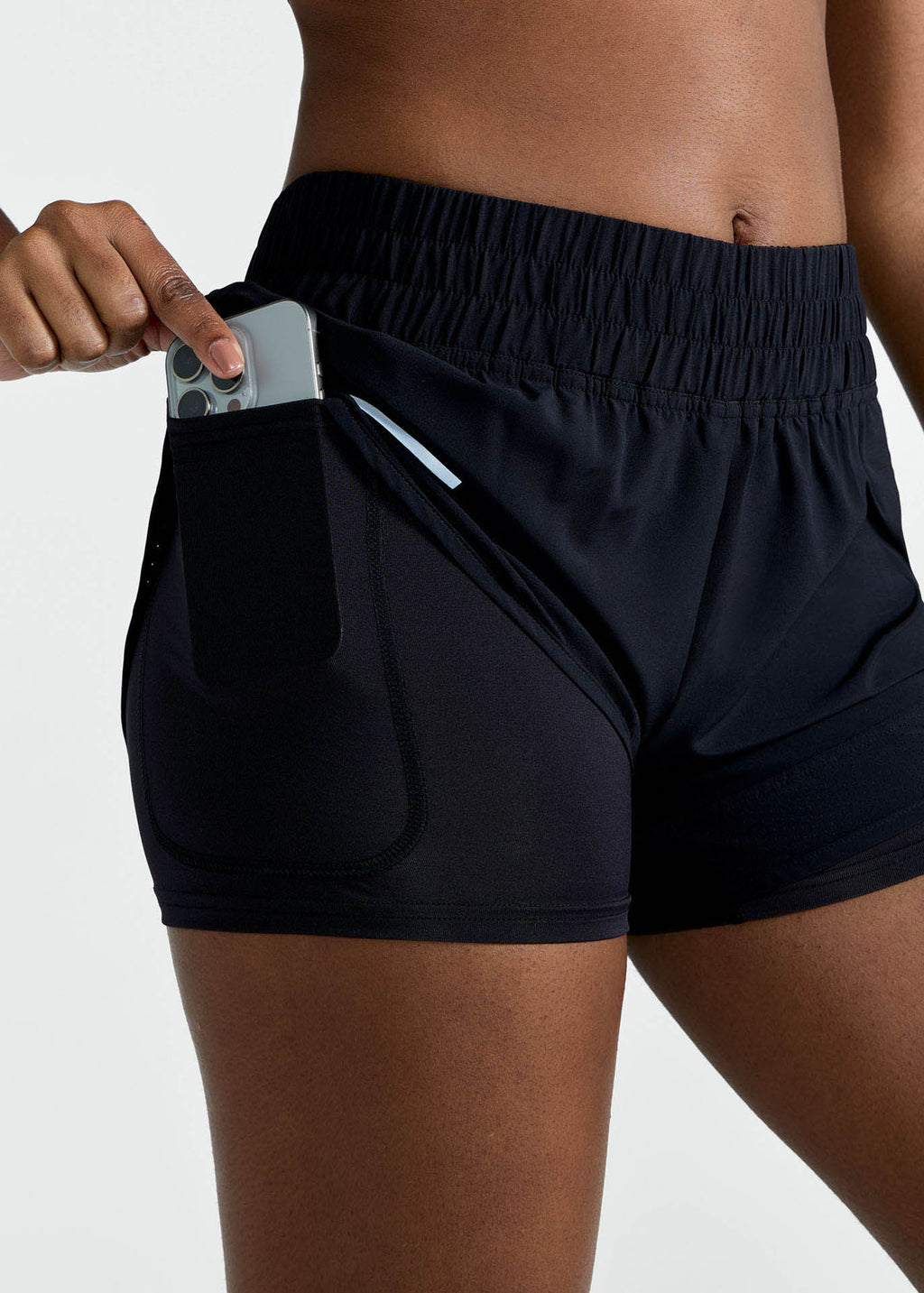 Pantalones cortos reflectantes láser para mujer
